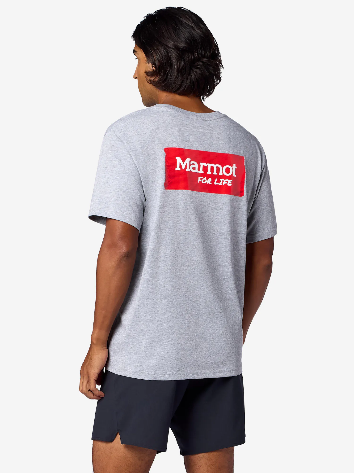 Marmot Men's Duct Tape Short-Sleeve T-Shirt in Grey Heather | Recycled Cotton