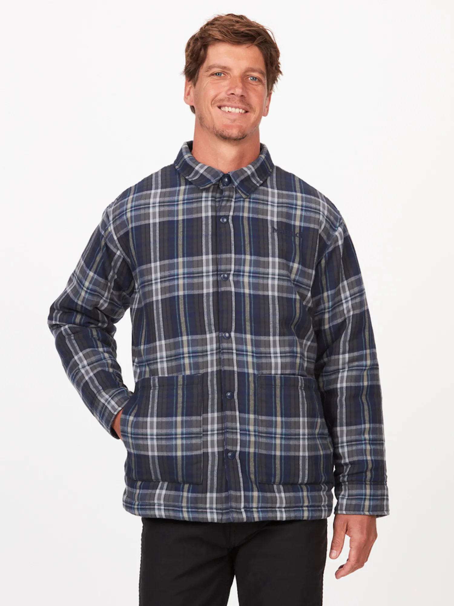 Marmot Men's Lanigan Flannel Chore Coat in Arctic Navy | Cotton