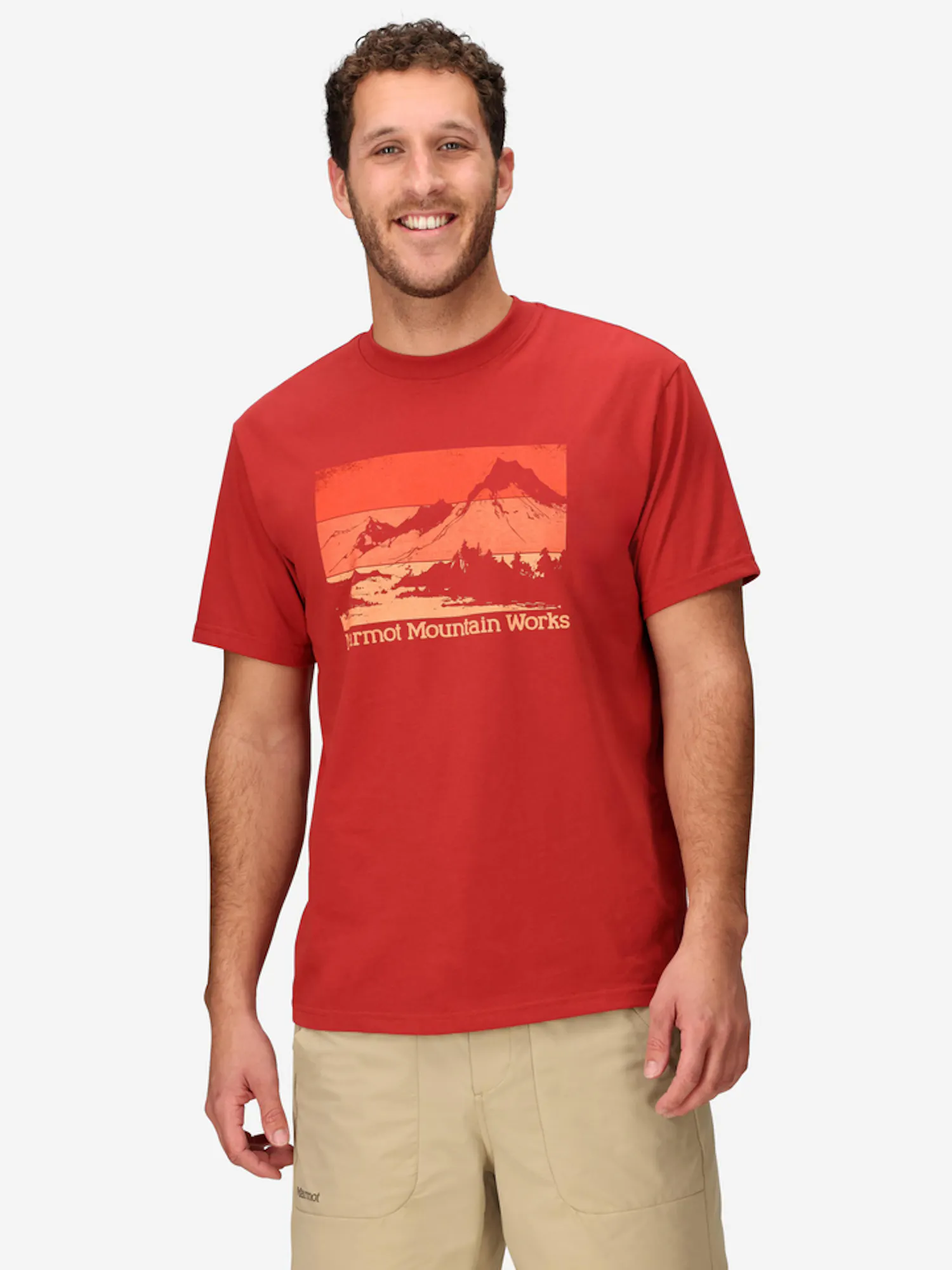 Marmot Men's Gradient Summit Short-Sleeve T-Shirt (Spring 2025) in Sumac | Cotton