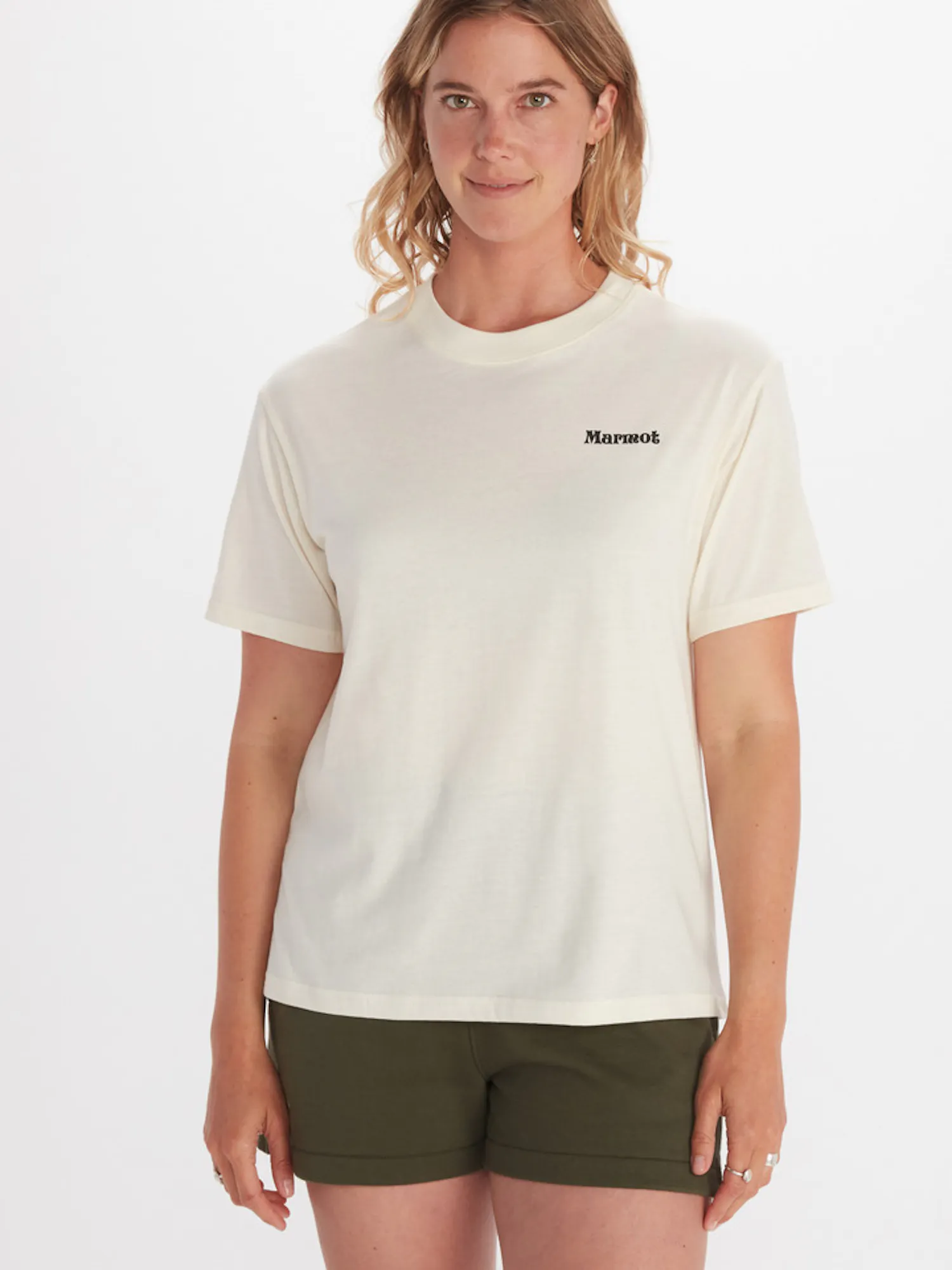 Marmot Women's Sunshine Short-Sleeve T-Shirt in Papyrus | Cotton