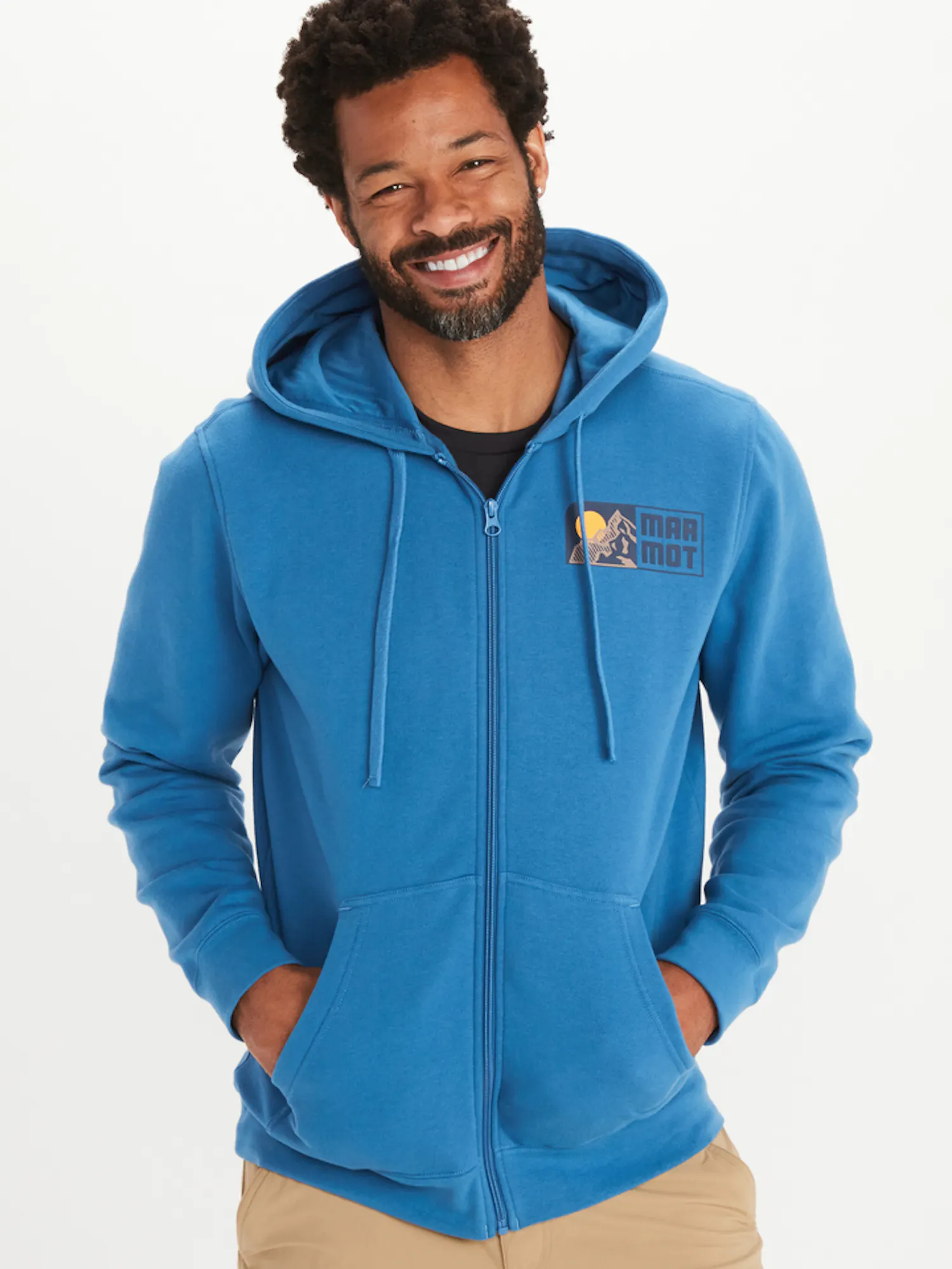 Marmot Men's Full-Zip Hoody in Varsity Blue | Cotton