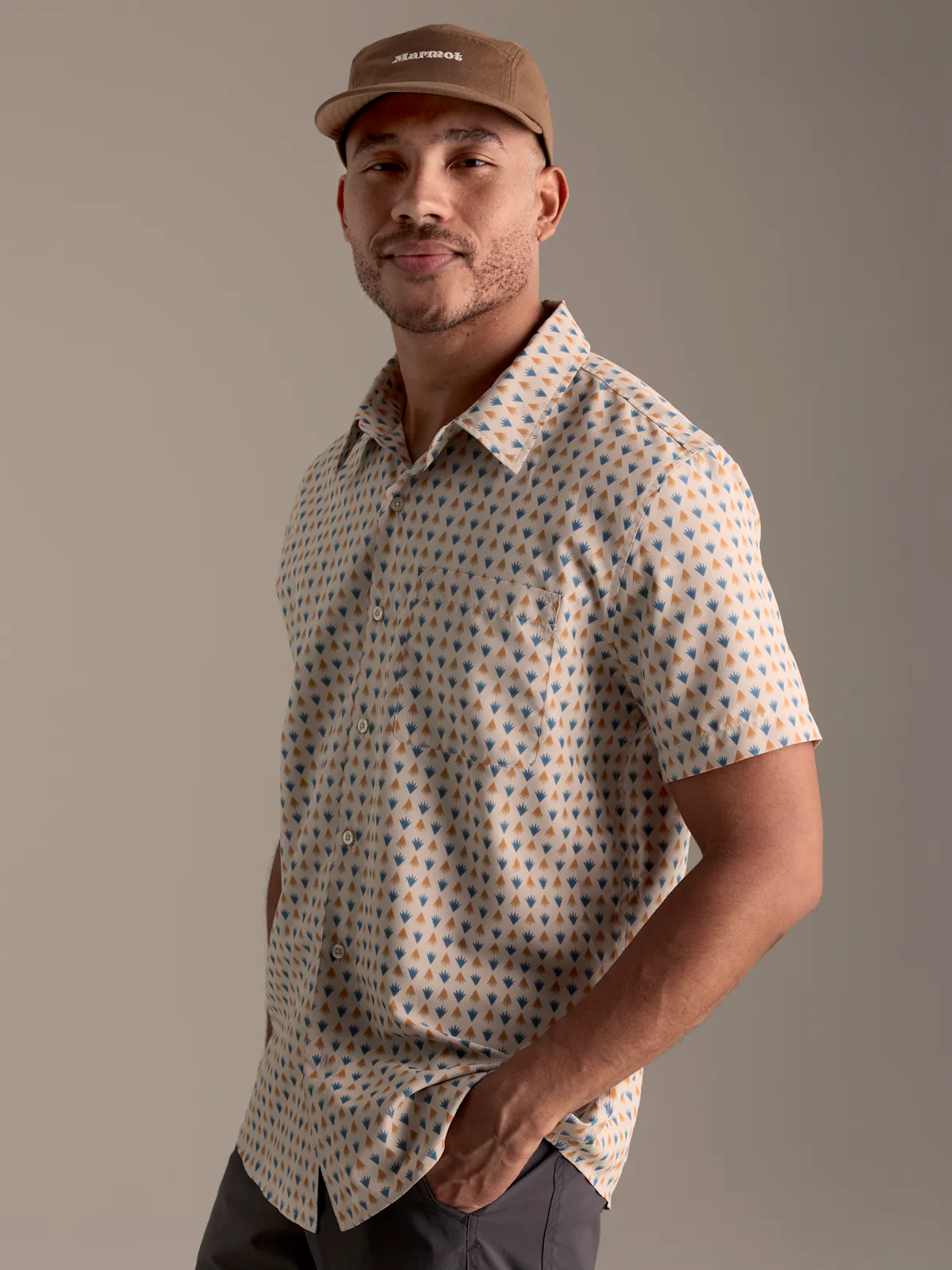 Men's AirExchange UPF 40 Novelty Short-Sleeve Collared Shirt
