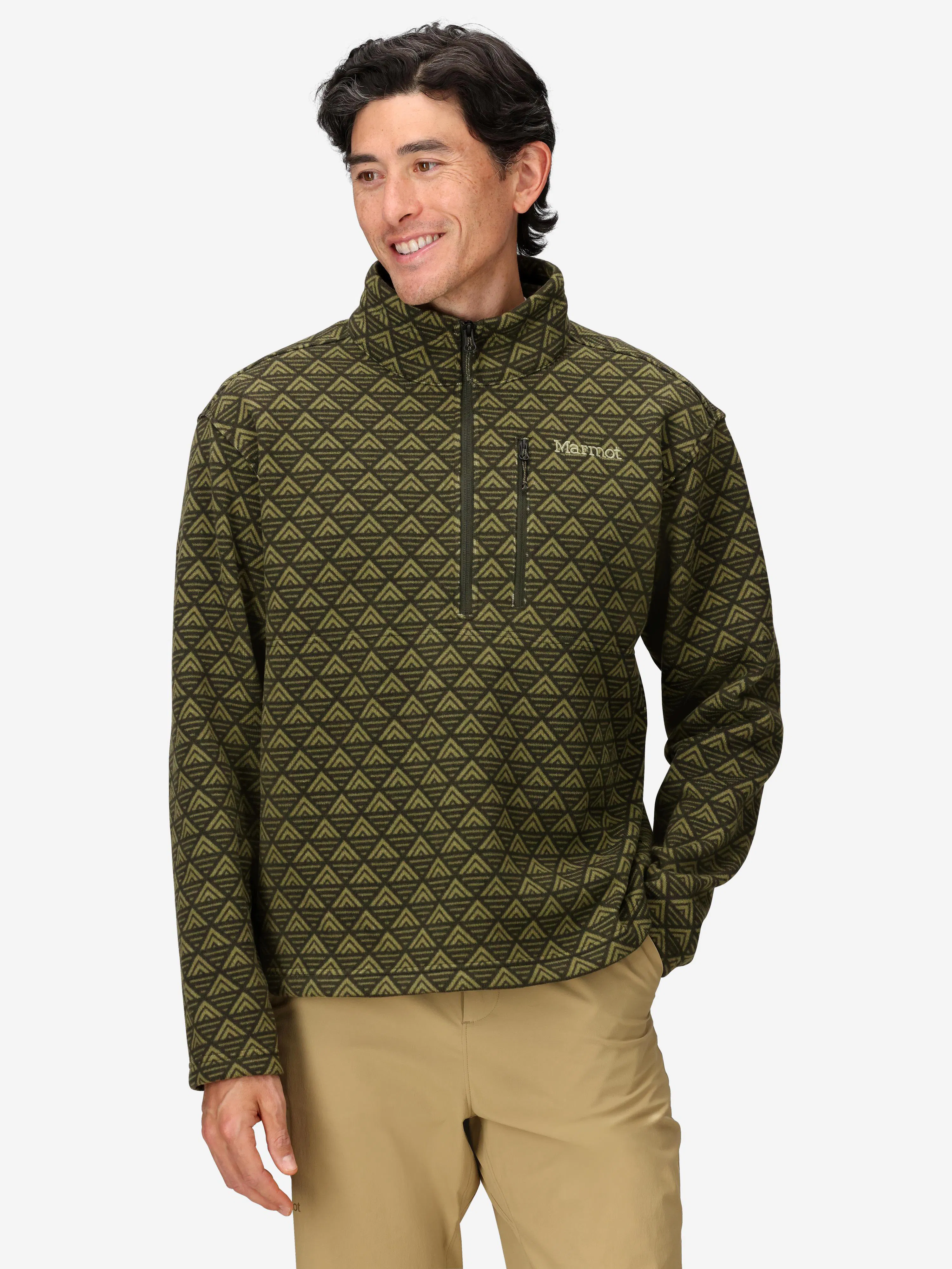 Men's Heavyweight Drop Line Printed Sweater Fleece Half-Zip (Fall 2025)