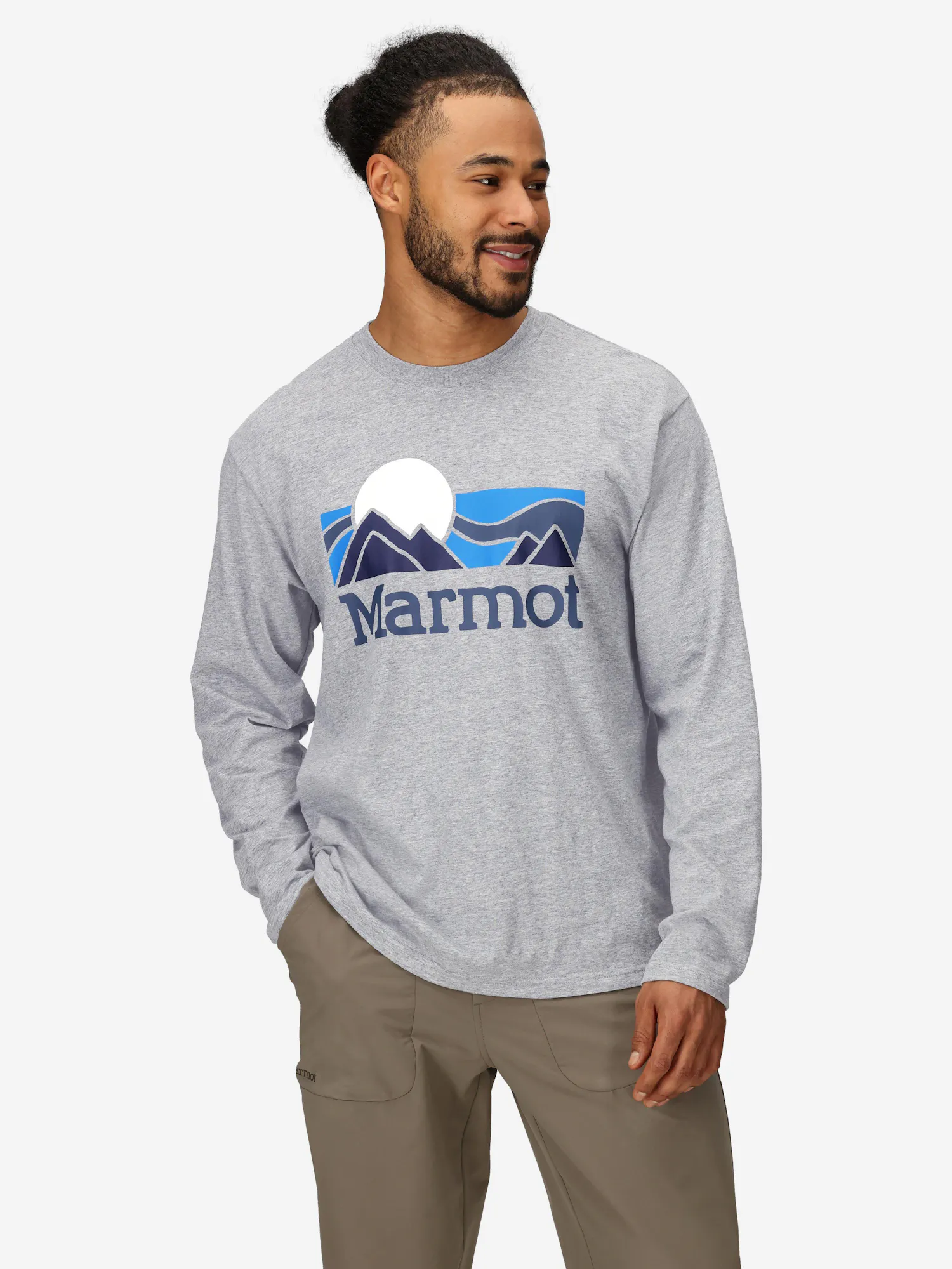 Marmot Men’s Coastal Long-Sleeve T-Shirt (Fall 2025) in Grey Heather | Cotton