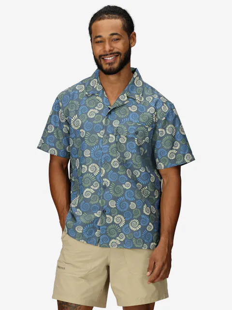Men's AirExchange UPF 40 Short-Sleeve Novelty Camp Collared Shirt