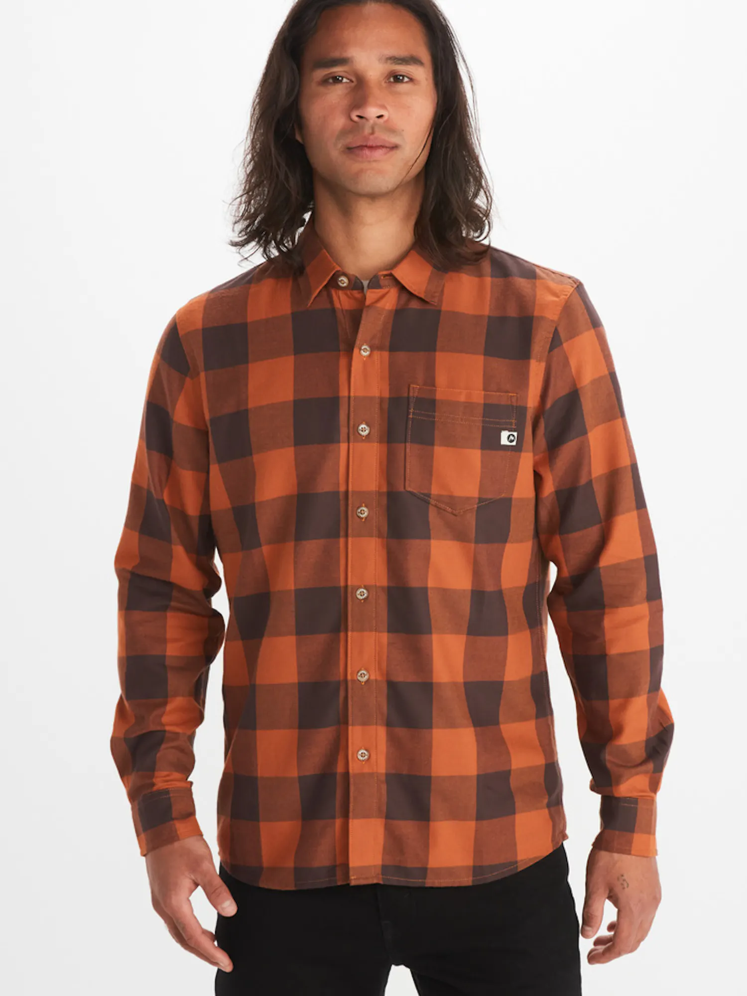 Marmot Men's Anderson Lightweight Flannel Shirt in Copper | Cotton