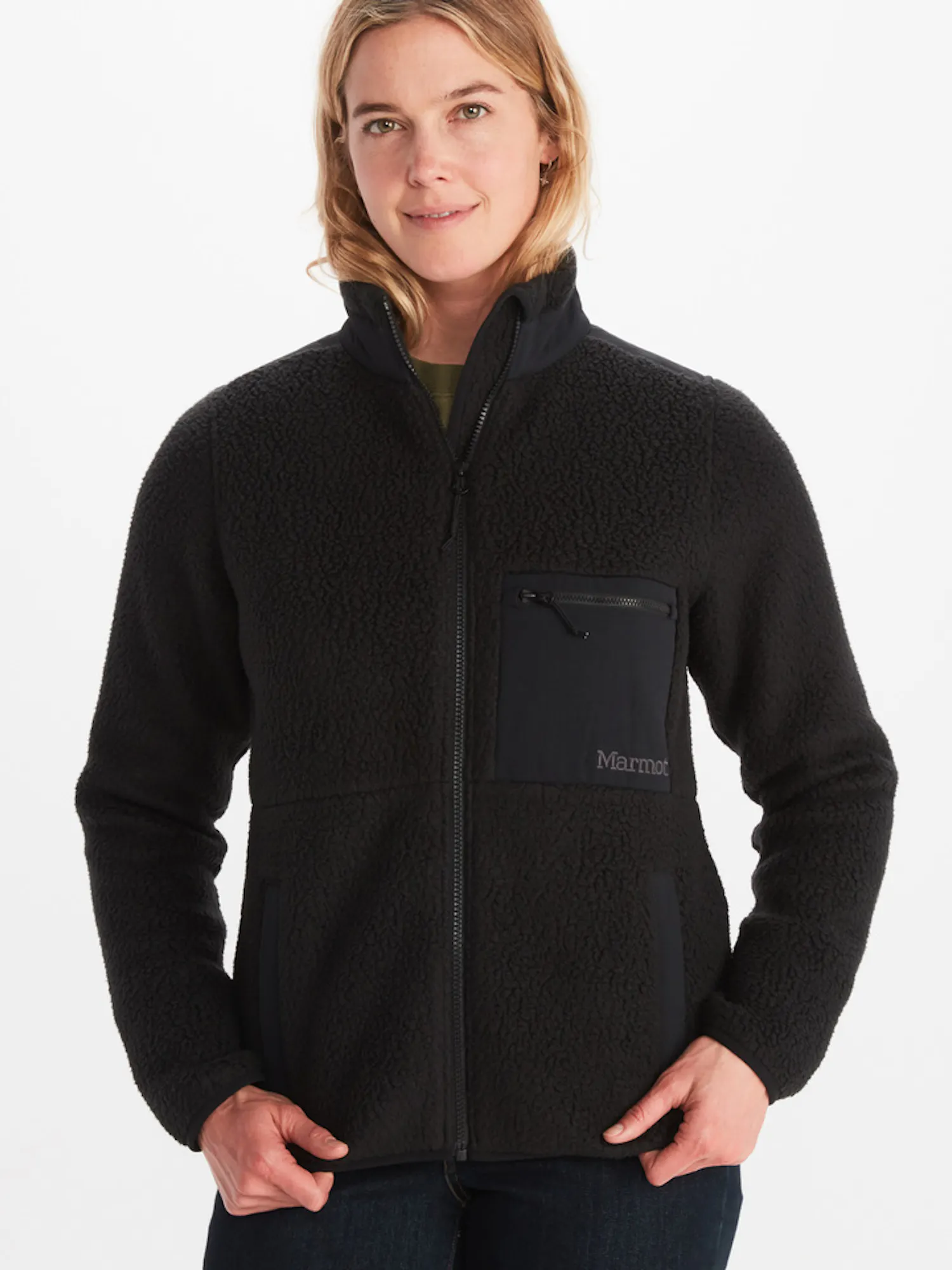 Marmot Women's Wiley Polartec® Sherpa Fleece Jacket in Black
