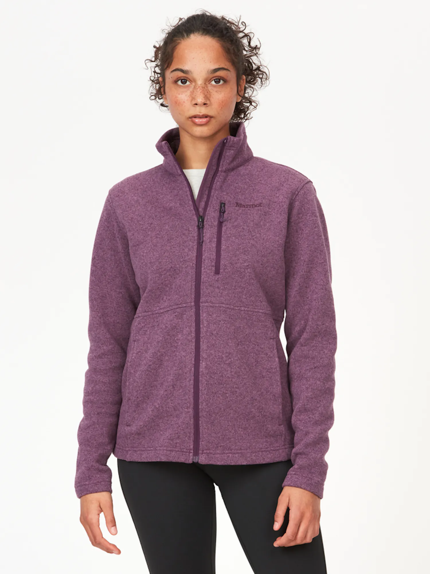 Marmot Women's Drop Line Fleece Jacket in Purple Fig