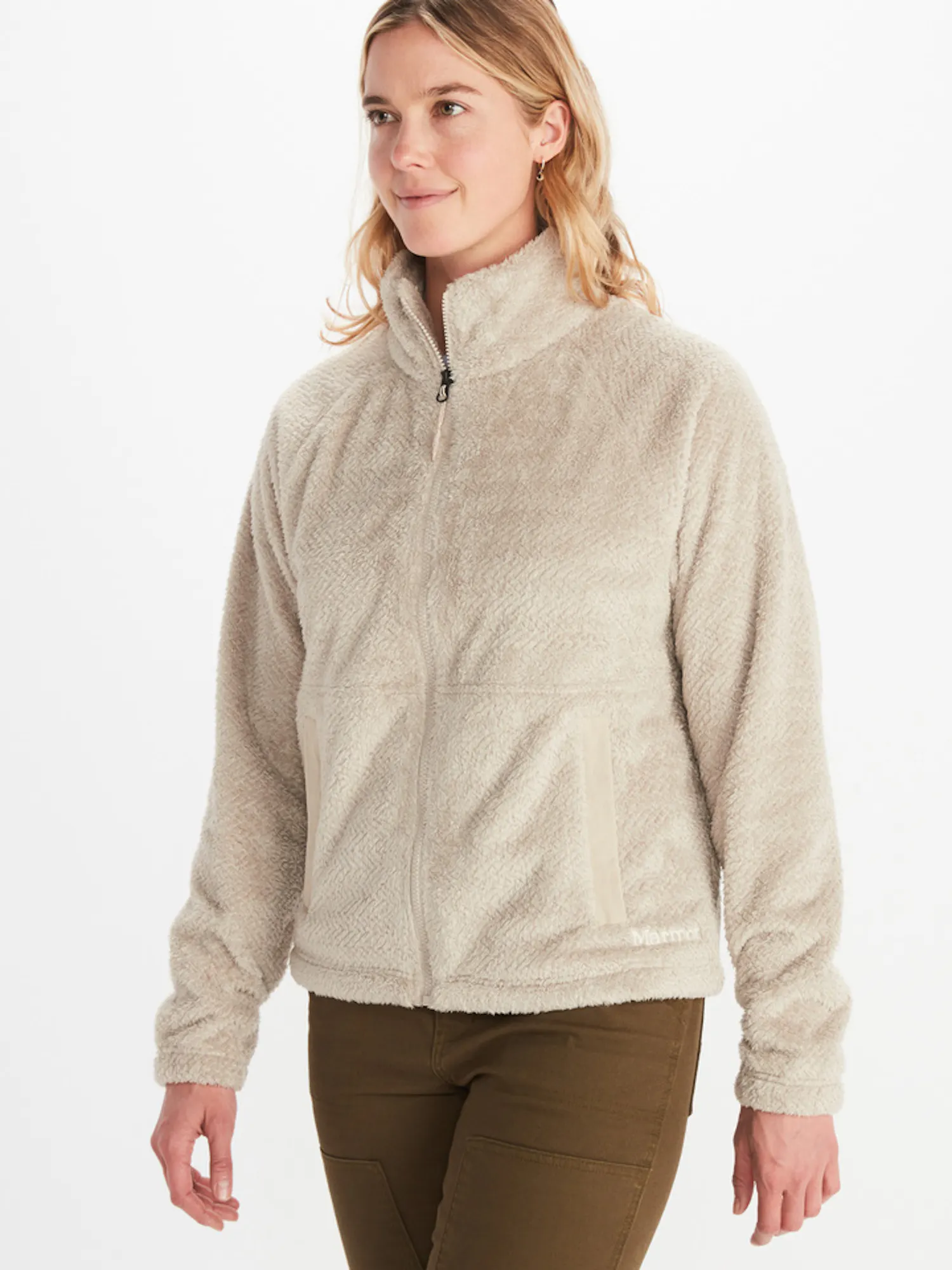 Marmot Women's Homestead Plush Sherpa Fleece Full-Zip Jacket in Sandbar