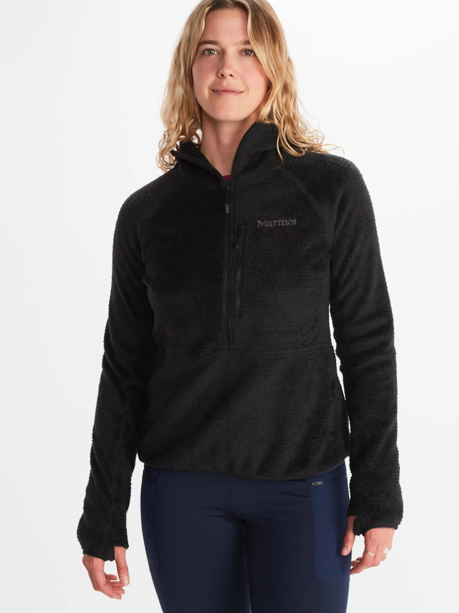 Marmot Women's Orsa Polartec® Wool 1/2-Zip Hoody in Black