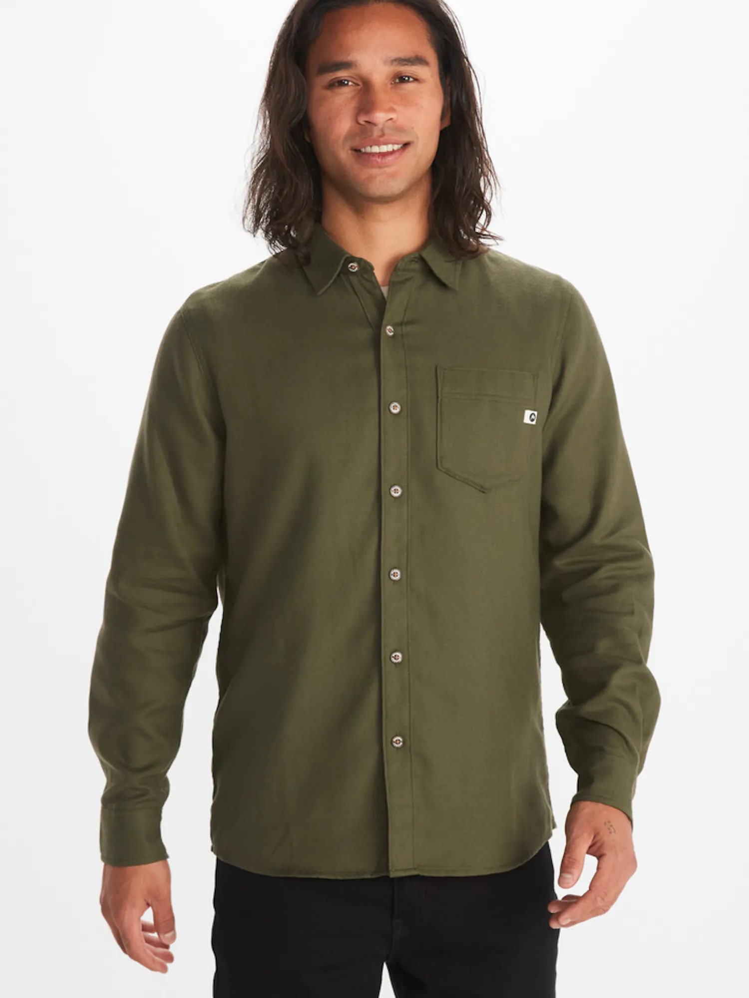 Marmot Men's Fairfax Midweight Flannel Shirt in Nori | Cotton