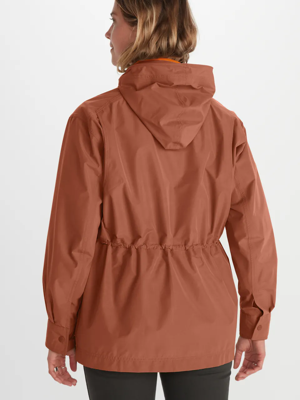 back view of woman modeling clothes