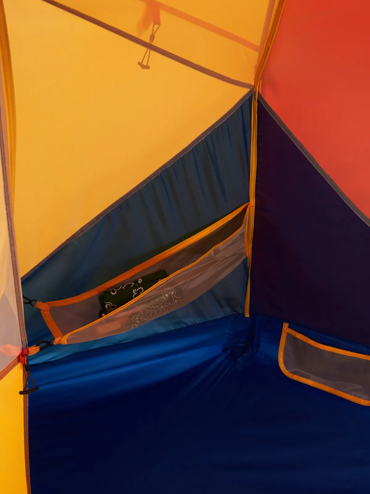 Marmot tent with interior organizing pockets