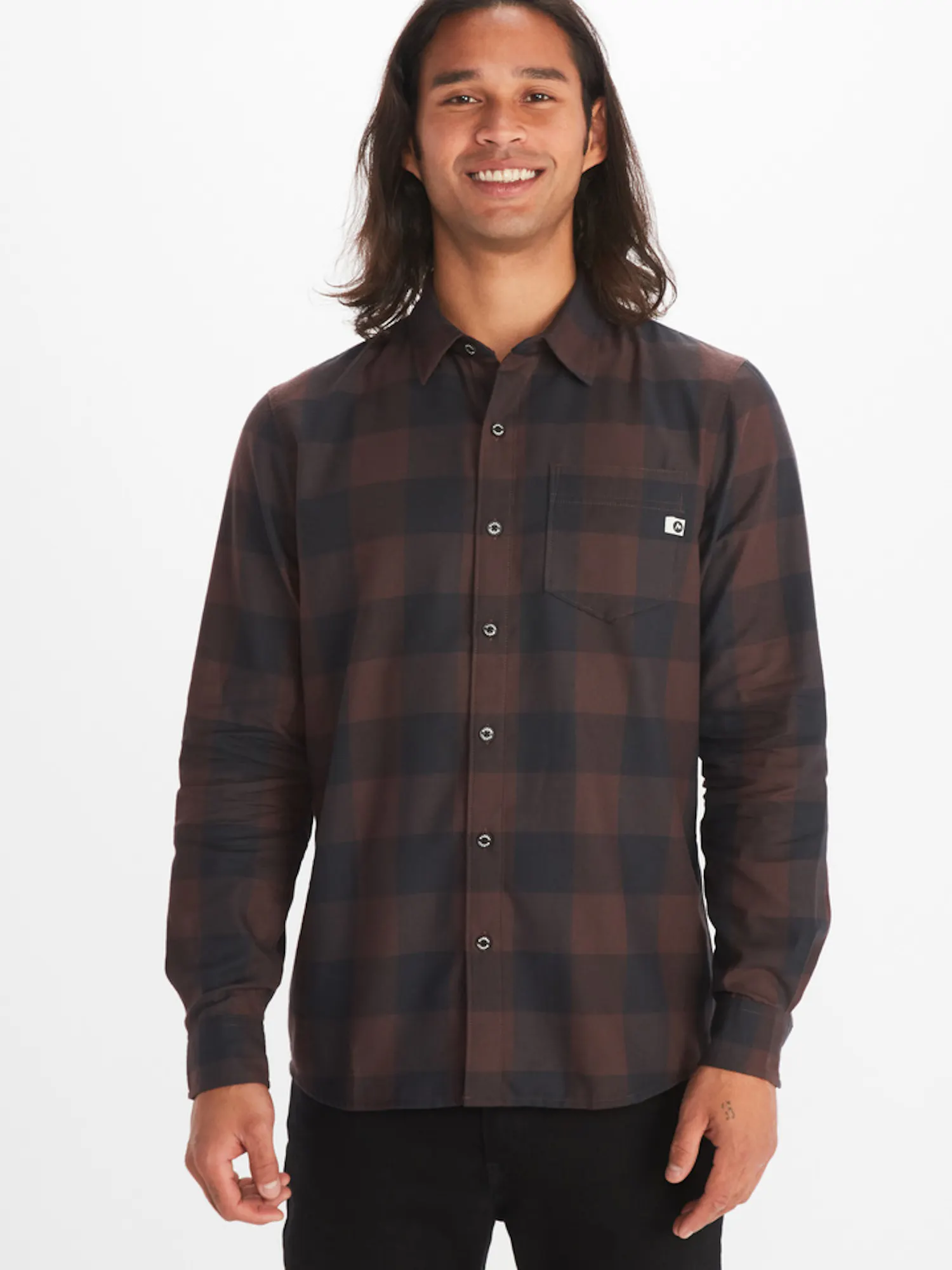 Marmot Men's Anderson Lightweight Flannel Shirt in Dark Coffee | Cotton
