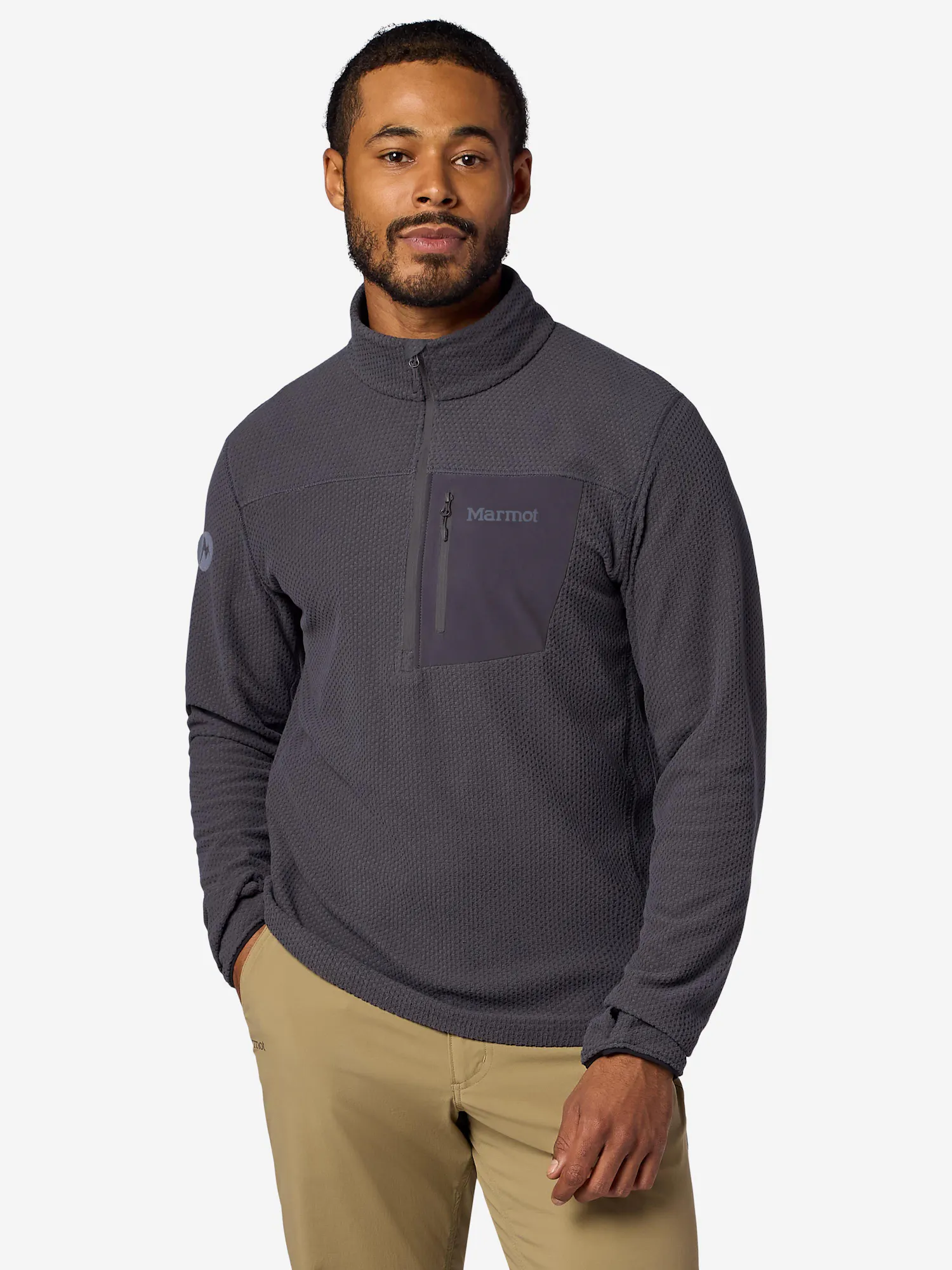 Marmot Men's AirFleece Performance Half-Zip Shirt in Blackened