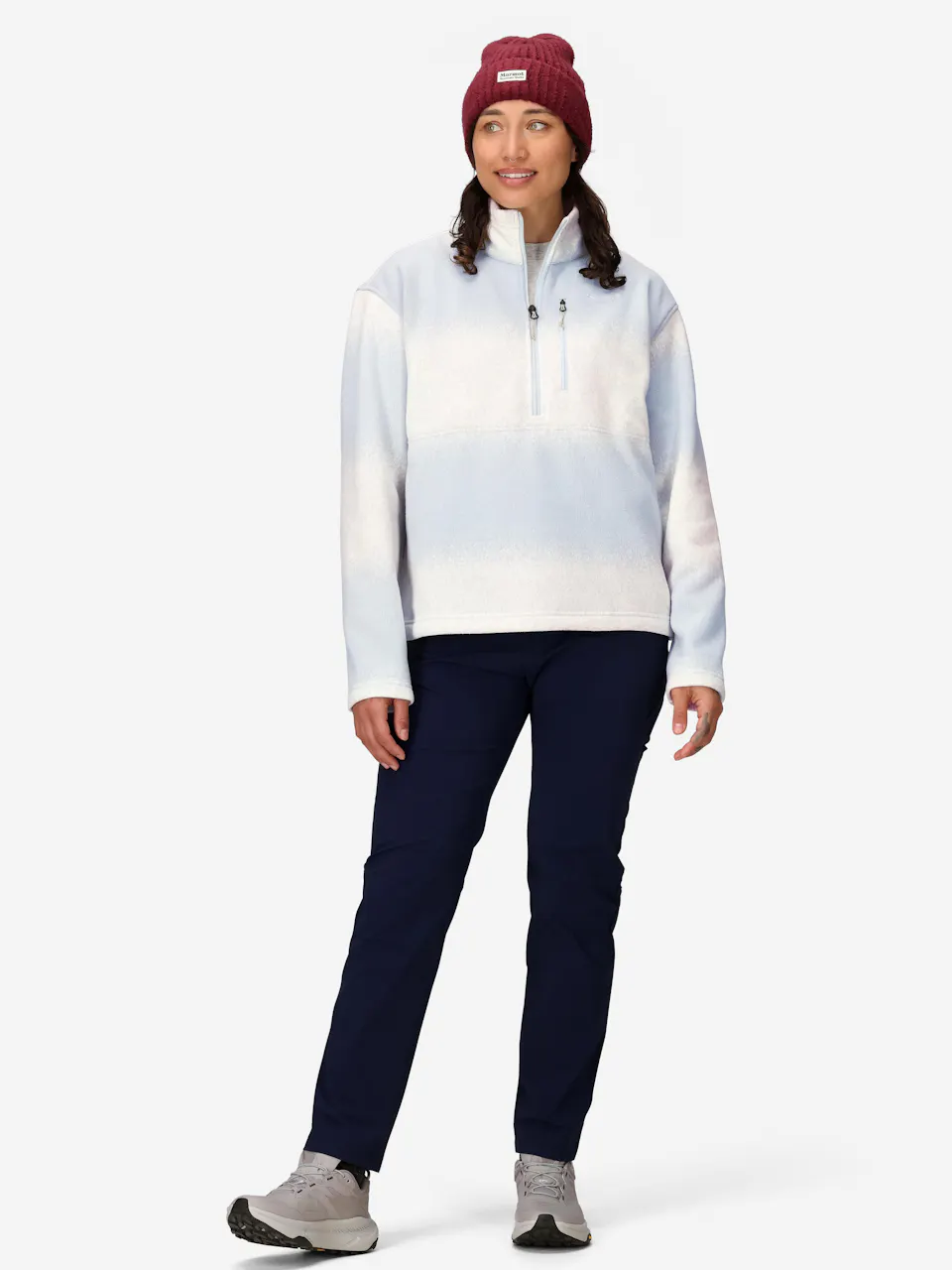 Wm's Heavyweight Drop Line Printed 1/2 Zip