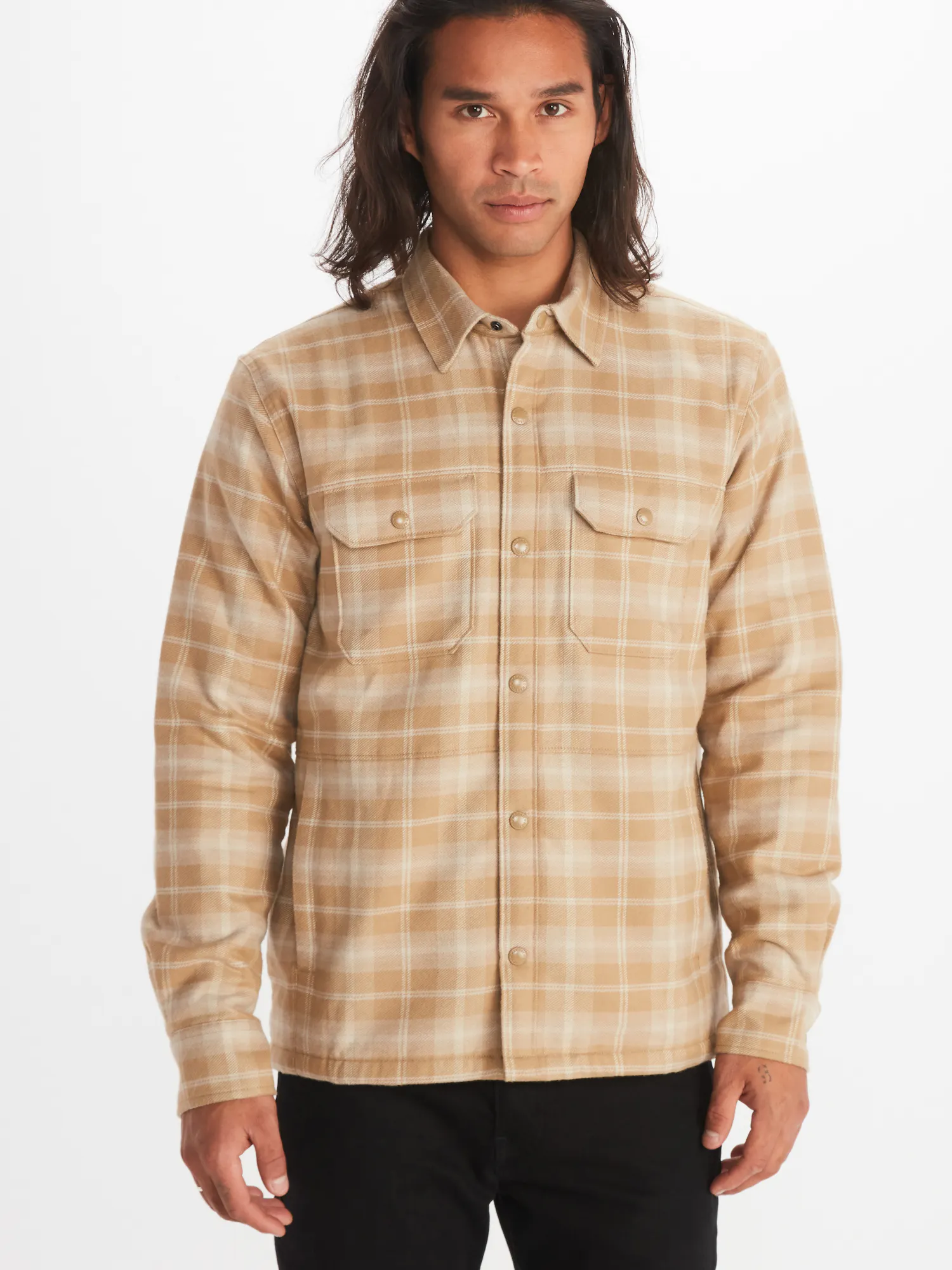Marmot Men's Ridgefield Heavyweight Sherpa-Lined Flannel Jacket in Shetland | Cotton