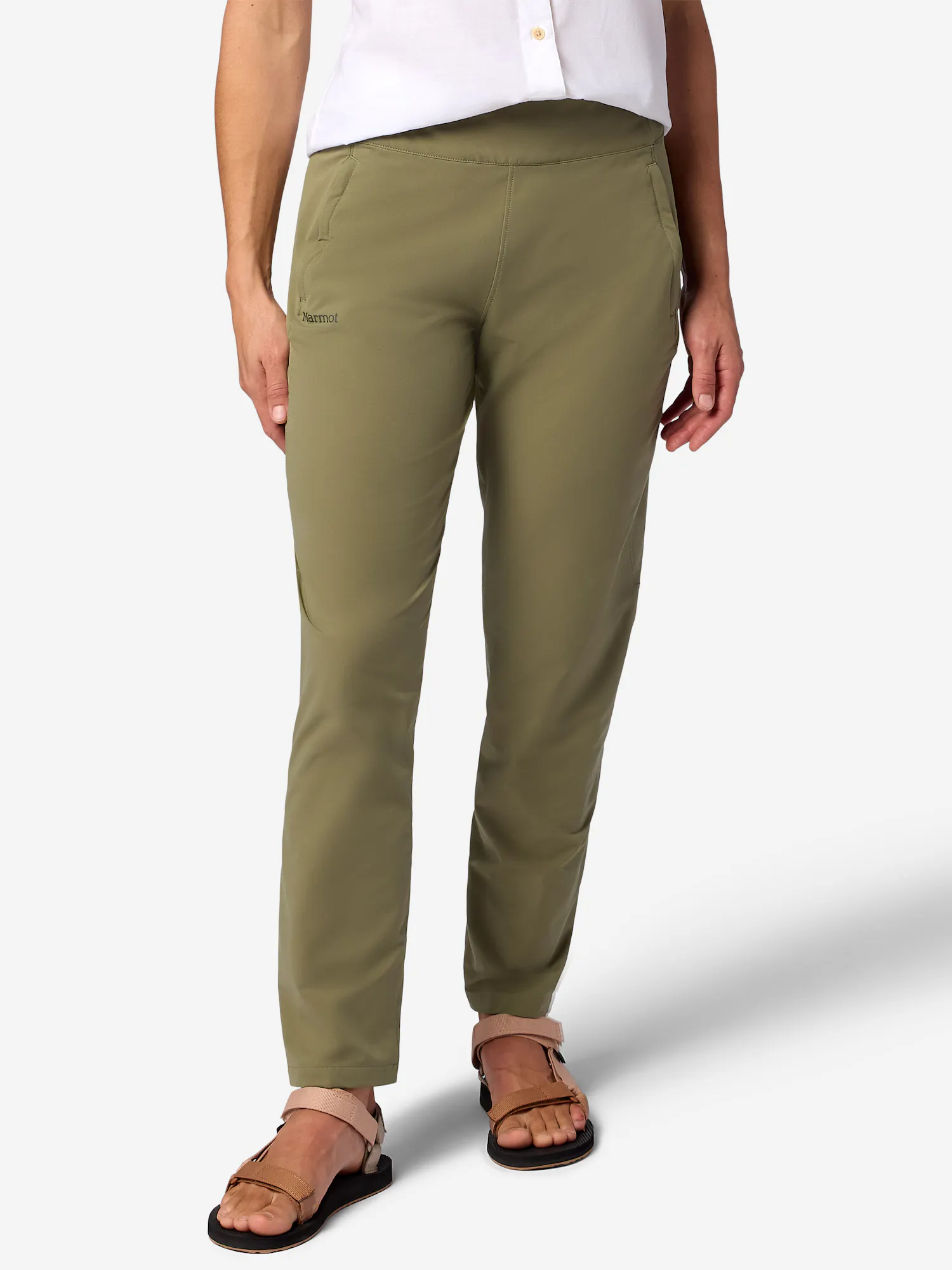 Marmot Women's AirExchange UPF 40 Hybrid Pants in Olive Grove