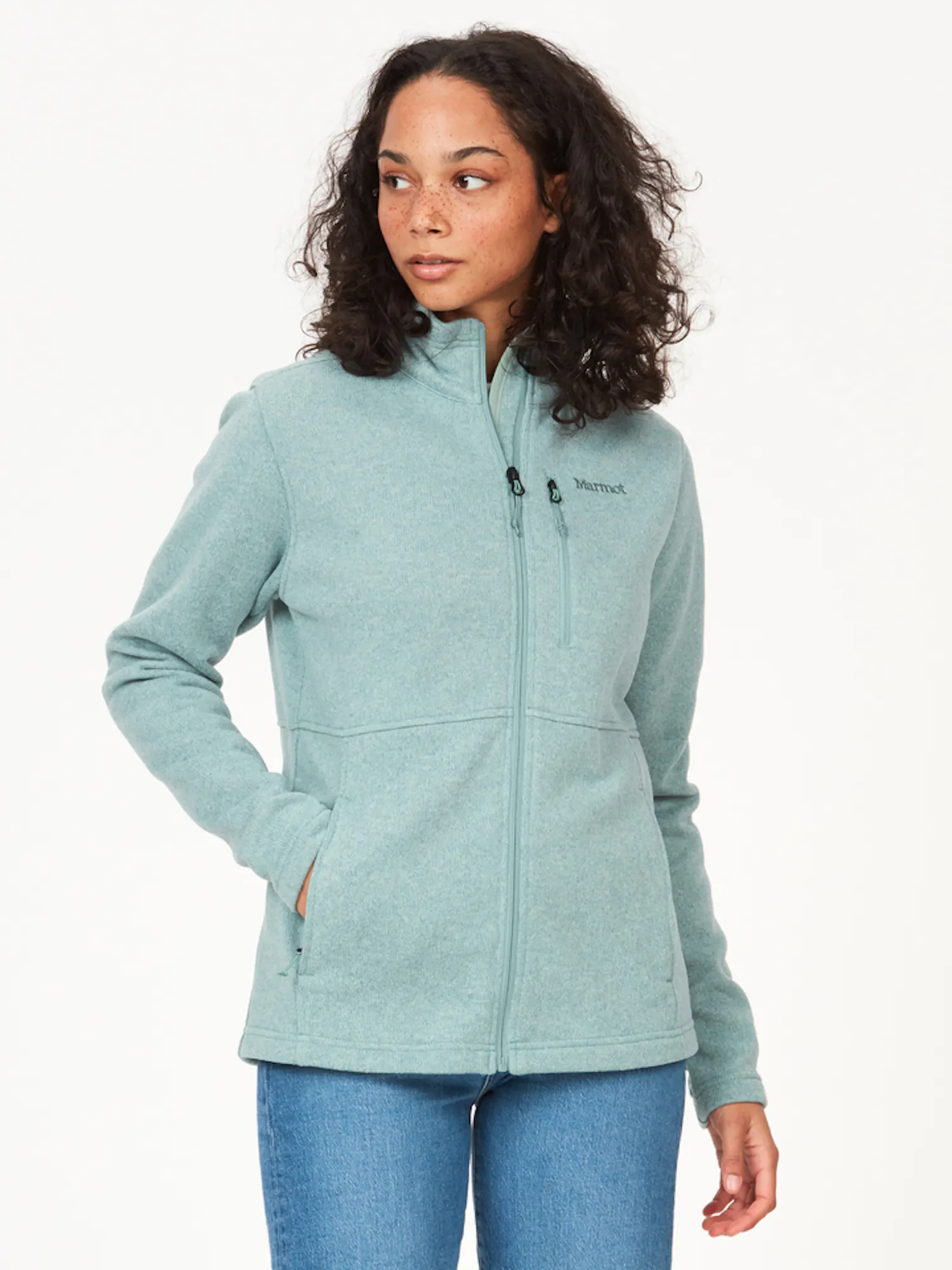 Marmot Women's Drop Line Fleece Jacket in Blue Agave