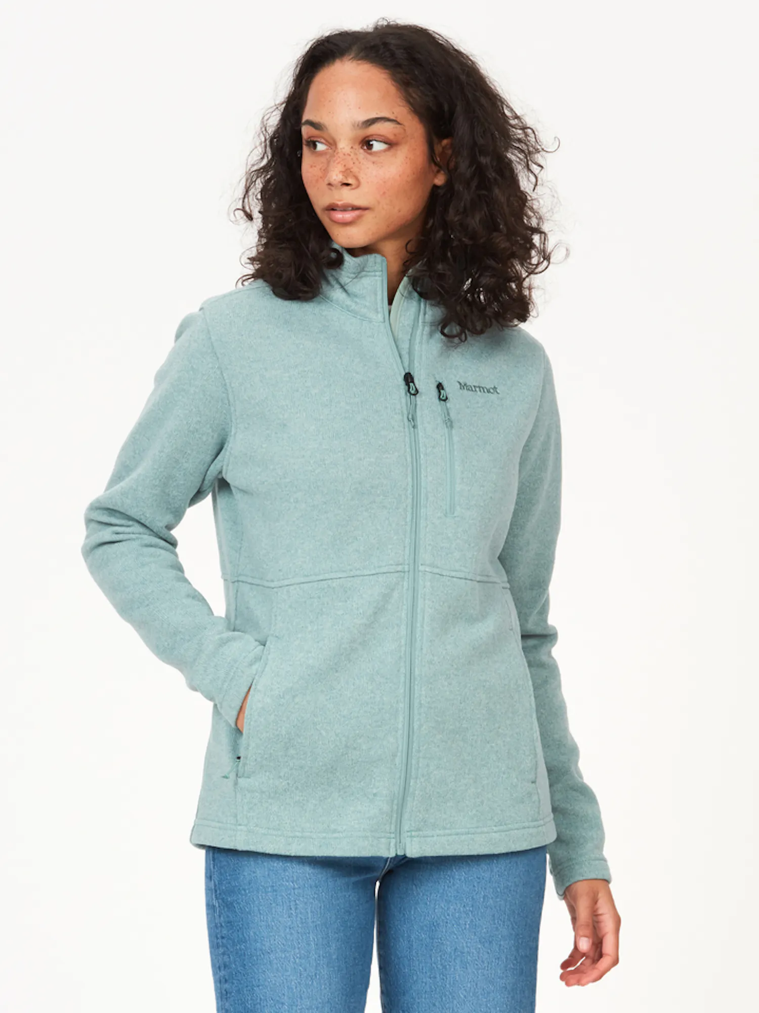 Marmot Women's Drop Line Fleece Jacket in Blue Agave