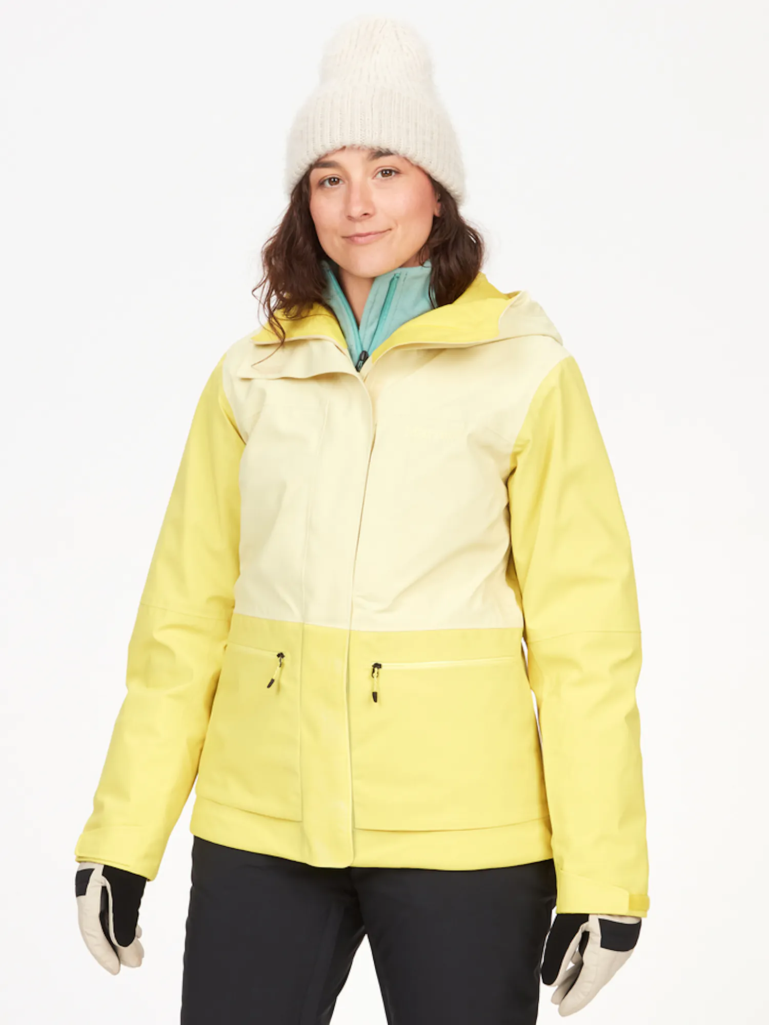 Marmot Women's Refuge Jacket (2023) in Wheat/Limelight